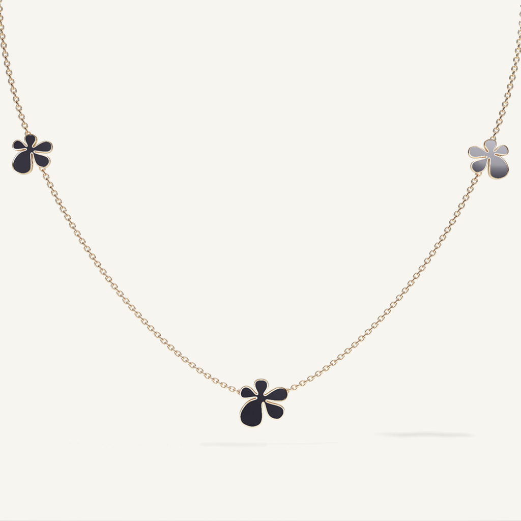 Gisela Enamel Trilogy Necklace – Midnight Black product view 1