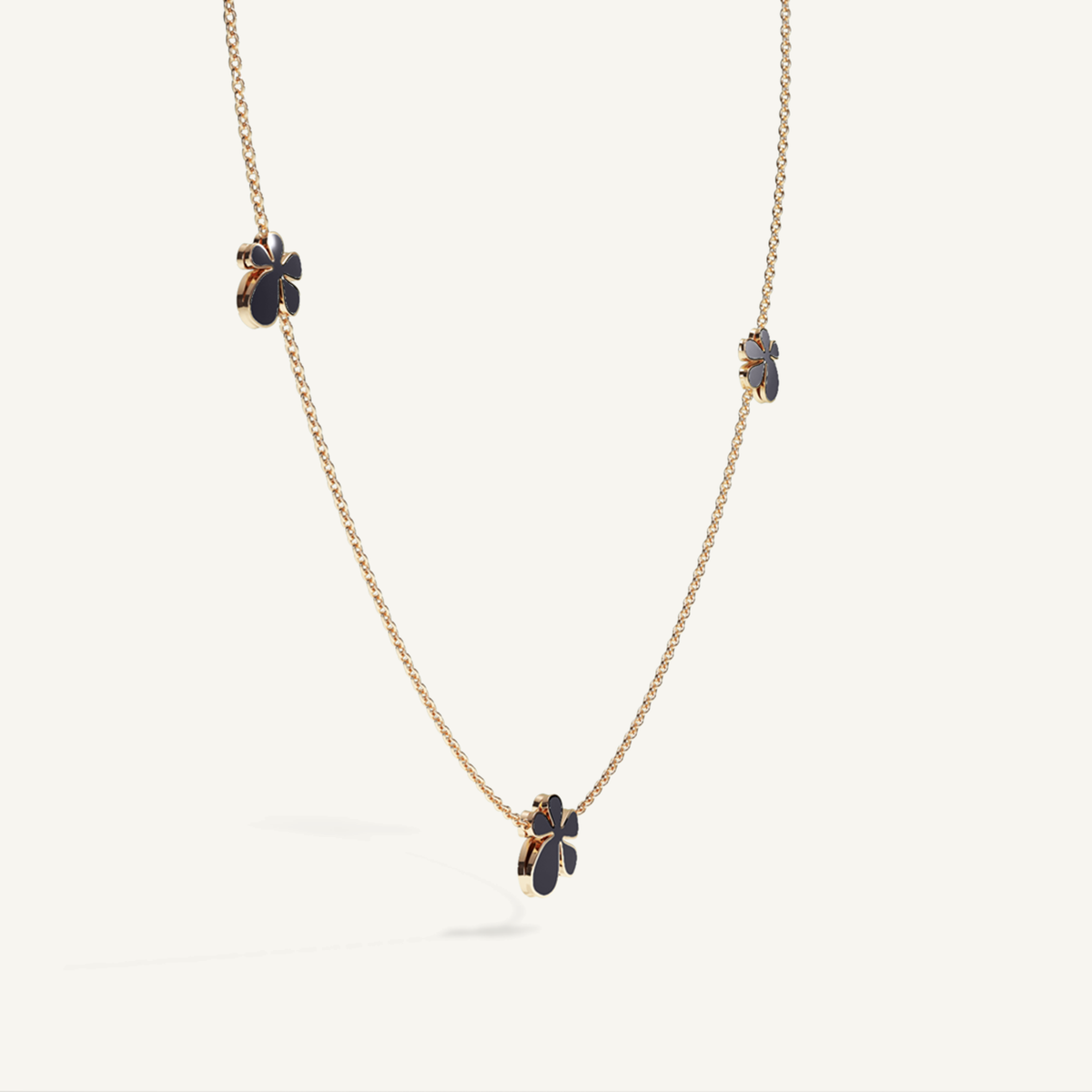 Gisela Enamel Trilogy Necklace – Midnight Black product view 3