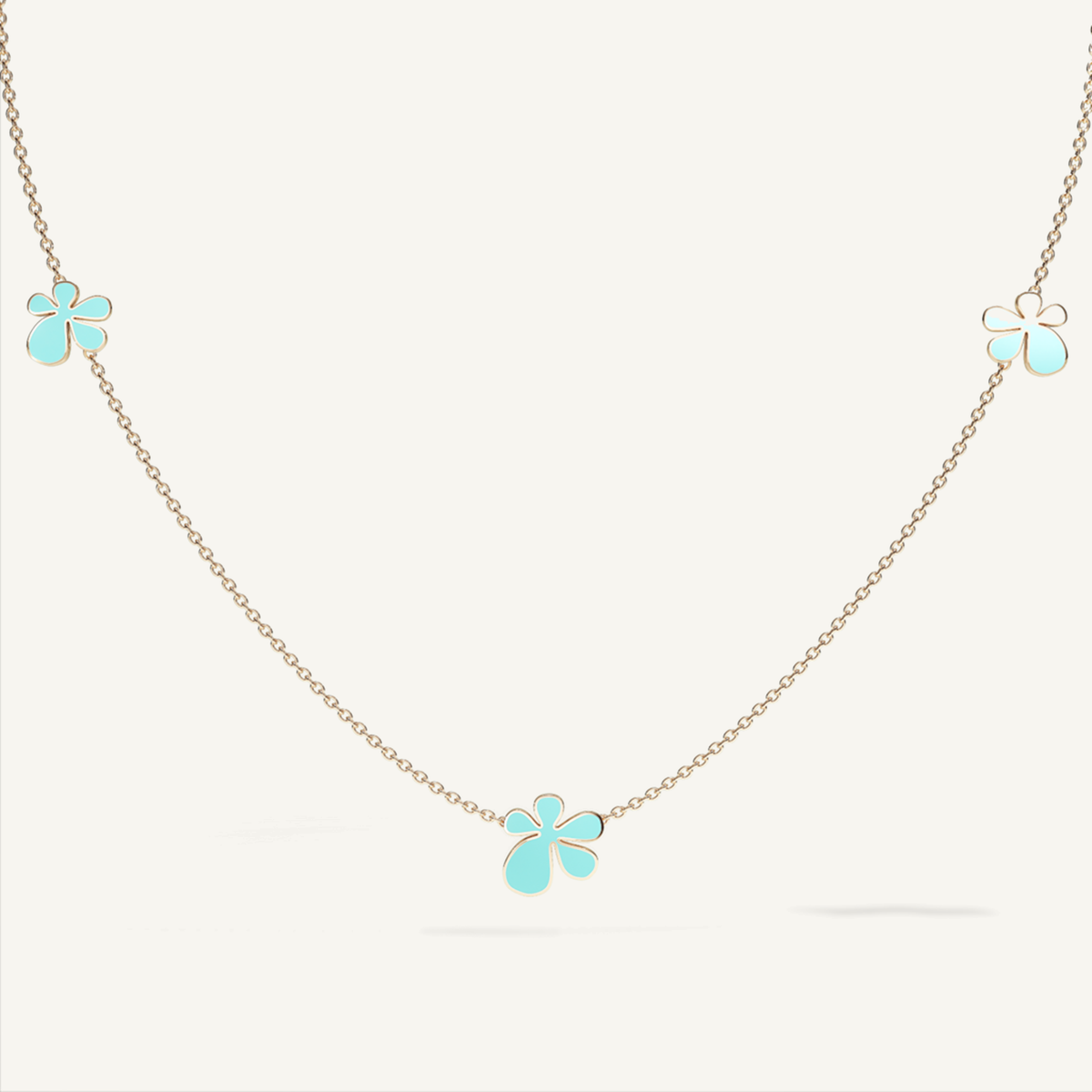Gisela Enamel Trilogy Necklace – Electric Turquoise product view 1