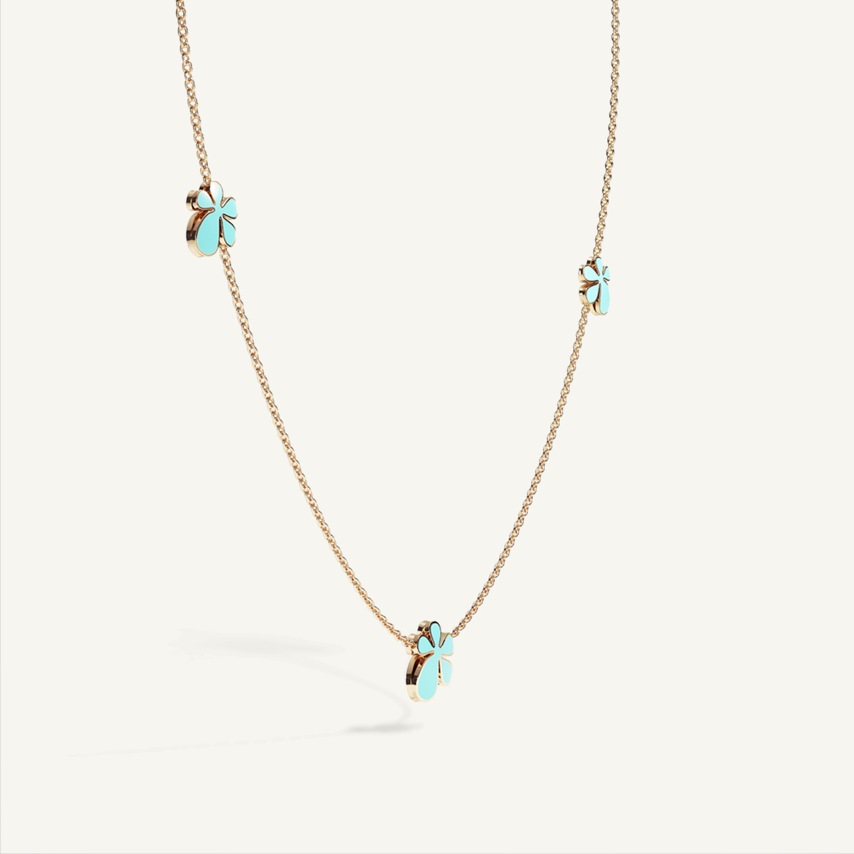 Gisela Enamel Trilogy Necklace – Electric Turquoise product view 2