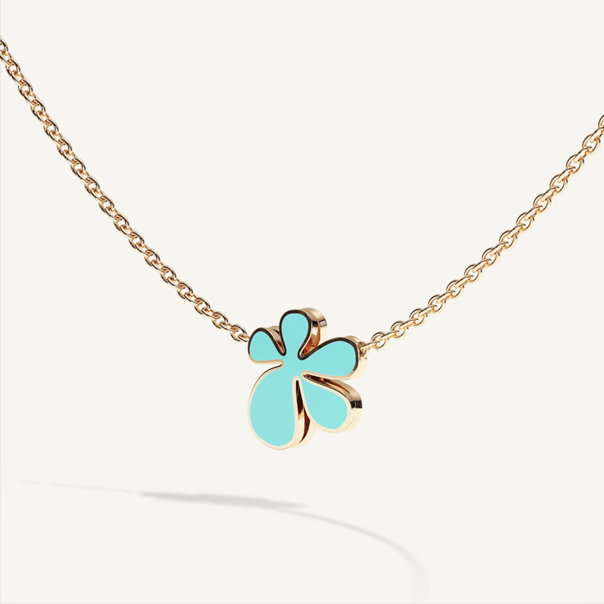 Gisela Enamel Trilogy Necklace – Electric Turquoise product view 3