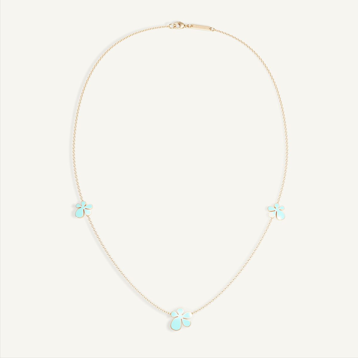 Gisela Enamel Trilogy Necklace – Electric Turquoise product view 4