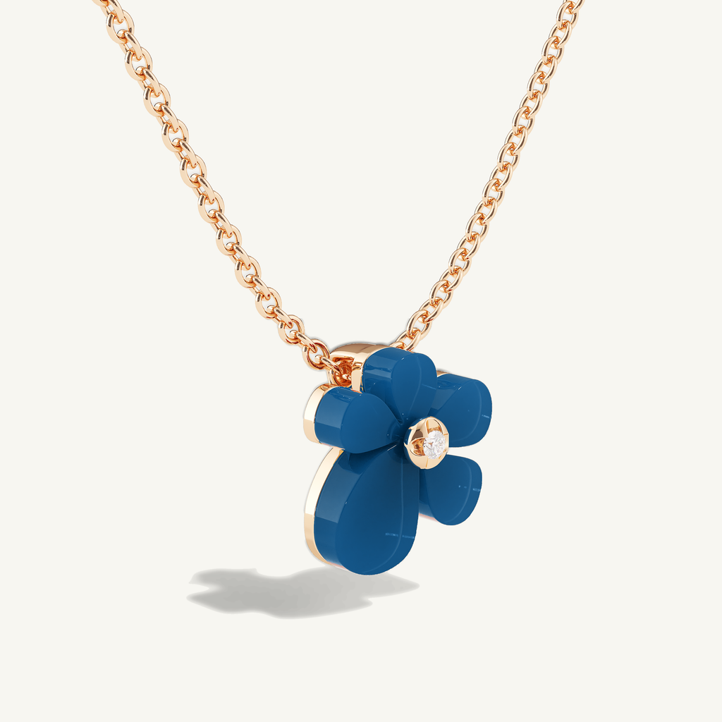 Gisela Blue Agate Solitaire Necklace