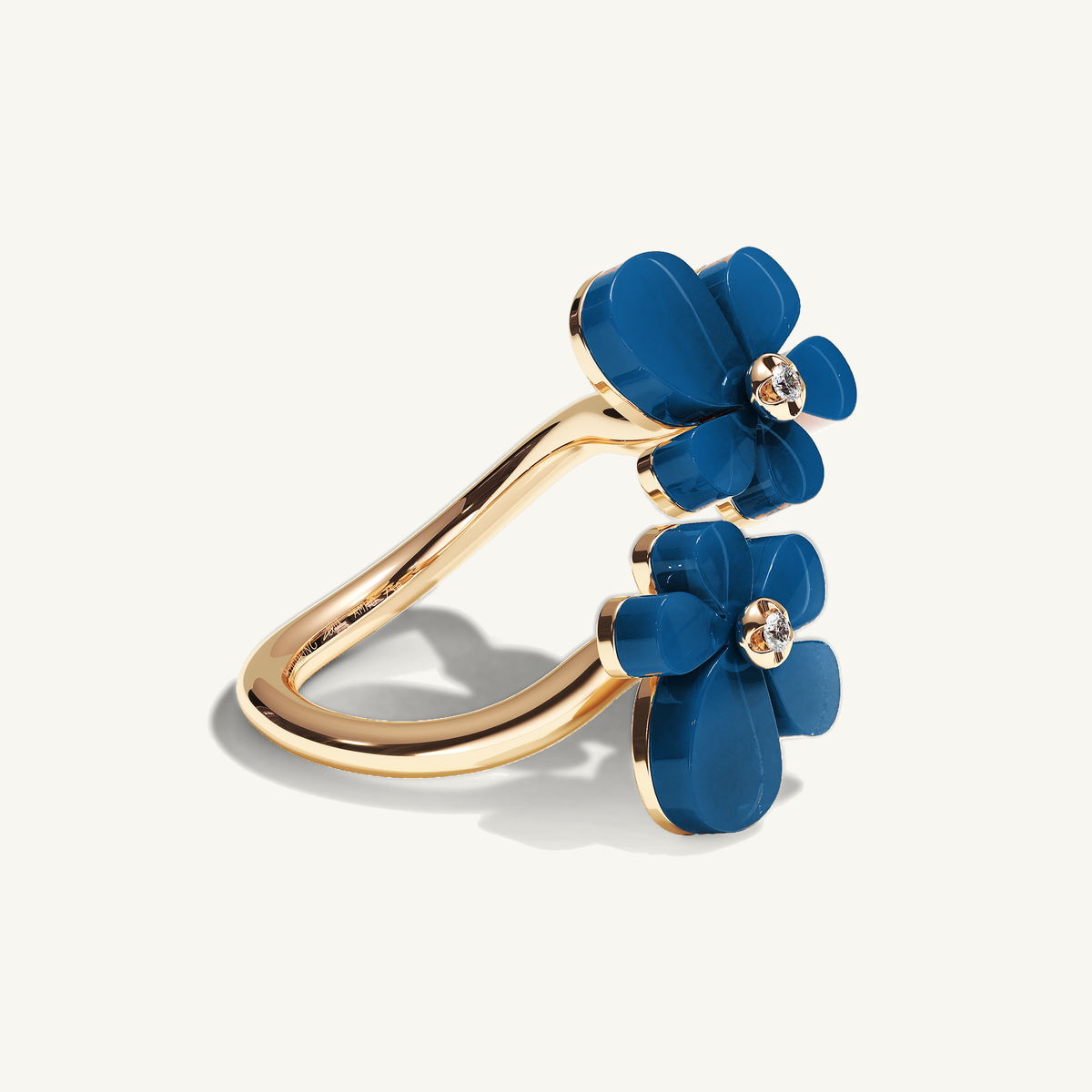 Gisela Blue Agate Siblings Ring