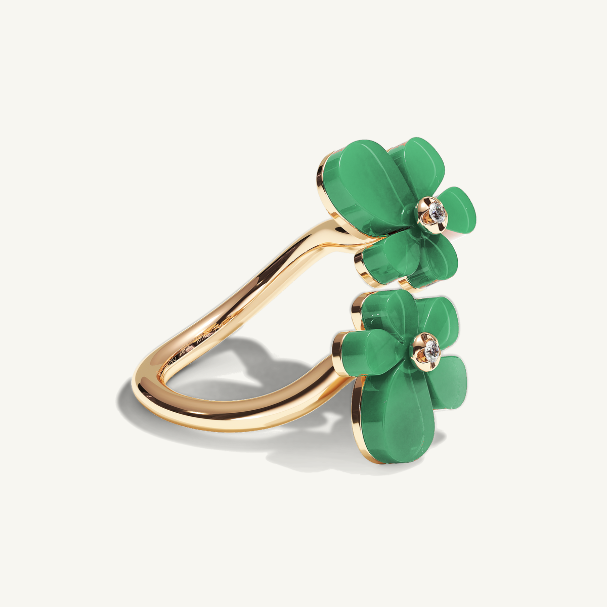 Gisela Chrysoprase Siblings Ring