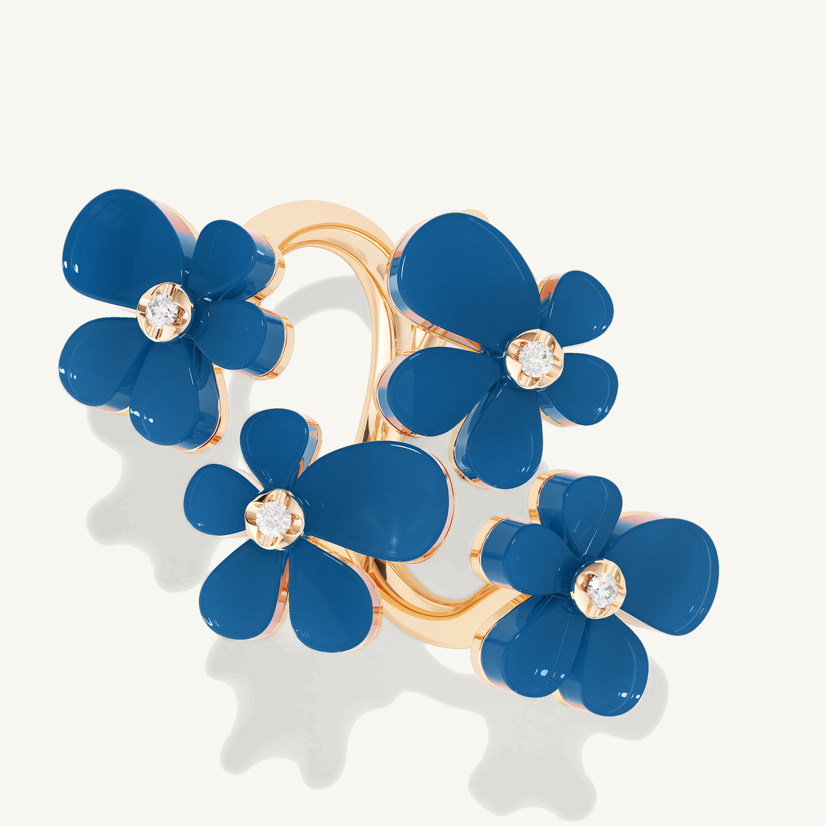 Gisela Blue Agate Tetra Ring