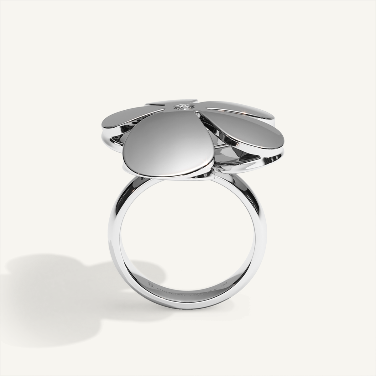 Gisela Grand Flower Ring – White Gold product view 3
