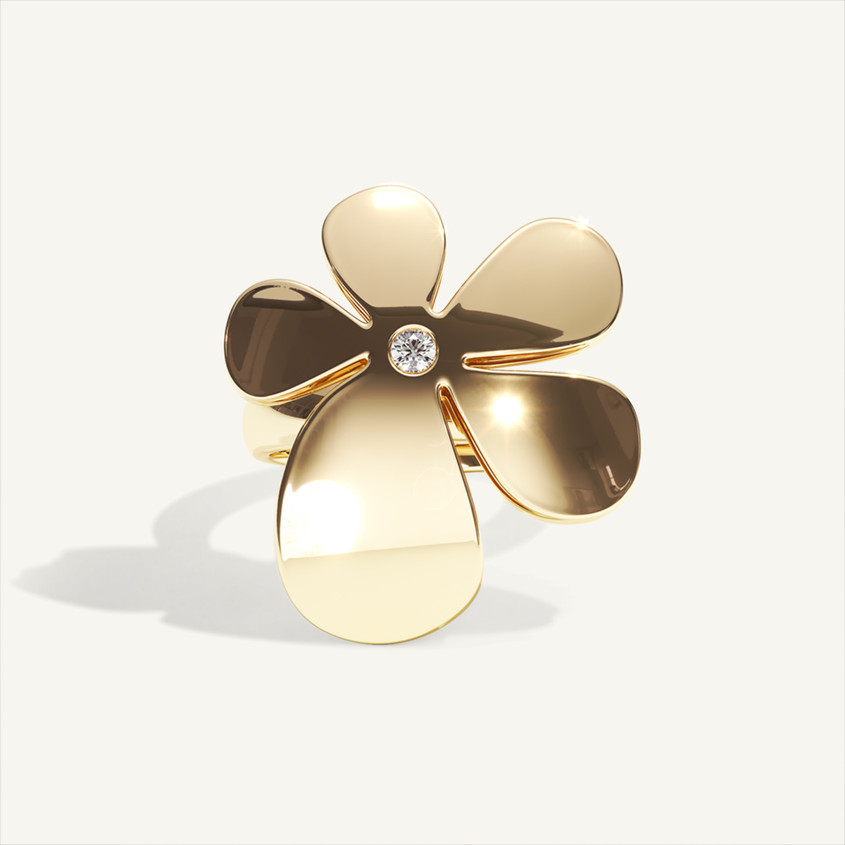 Gisela Grand Flower Ring – Yellow Gold product view 1