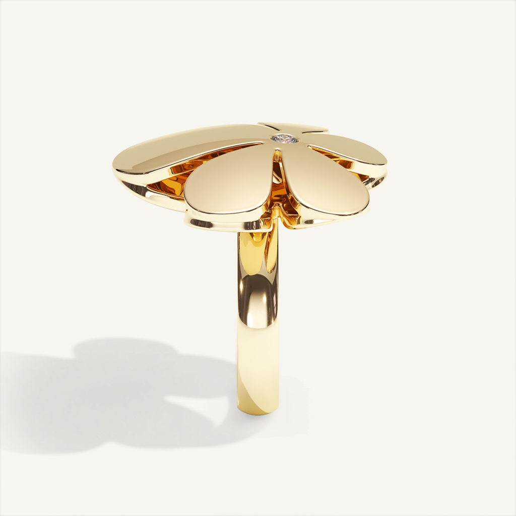 Gisela Grand Flower Ring – Yellow Gold product view 4