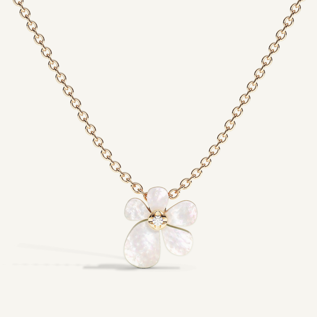Gisela Mother of Pearl Solitaire Necklace – refined mother of pearl, product view 1