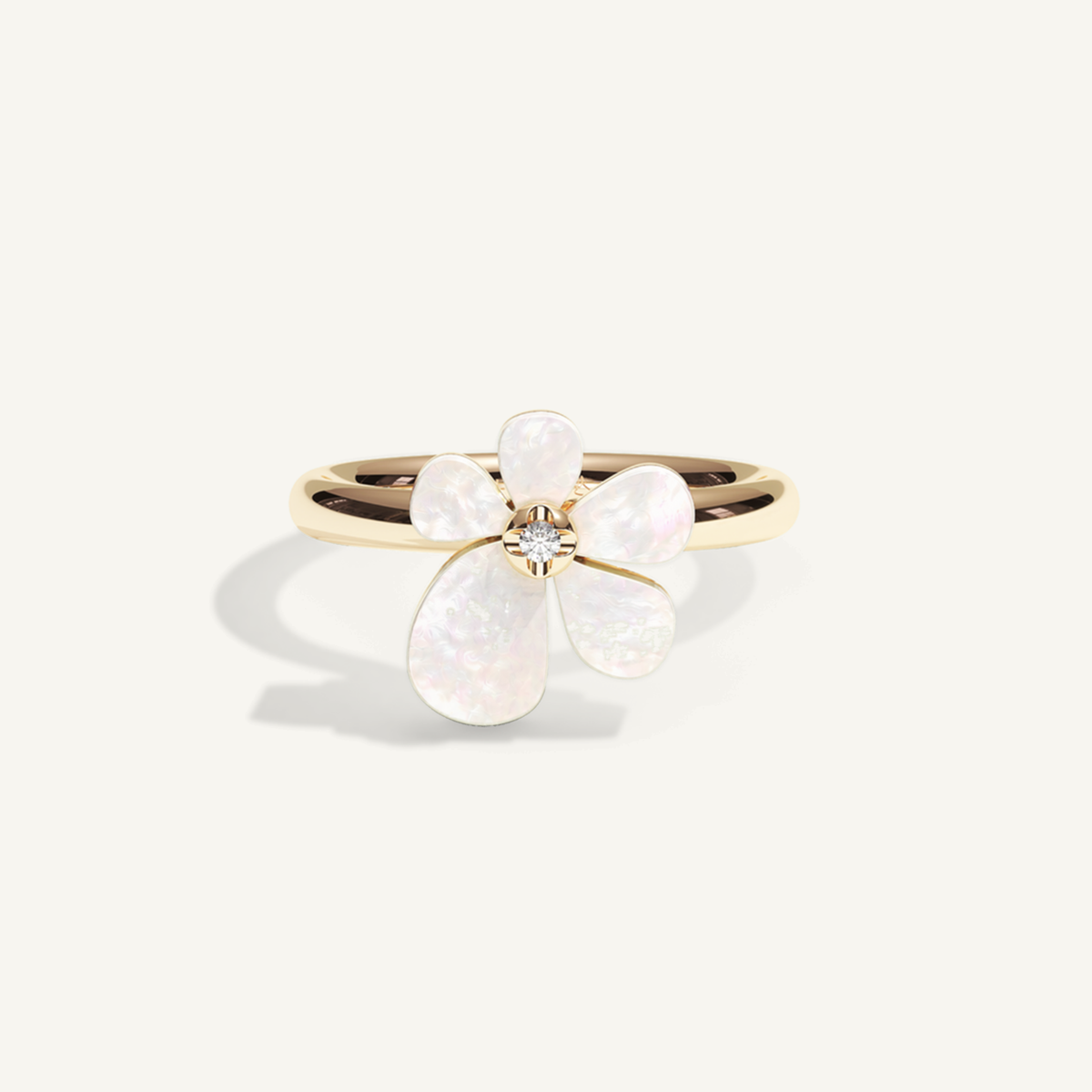 Gisela Mother of Pearl Solitaire Ring