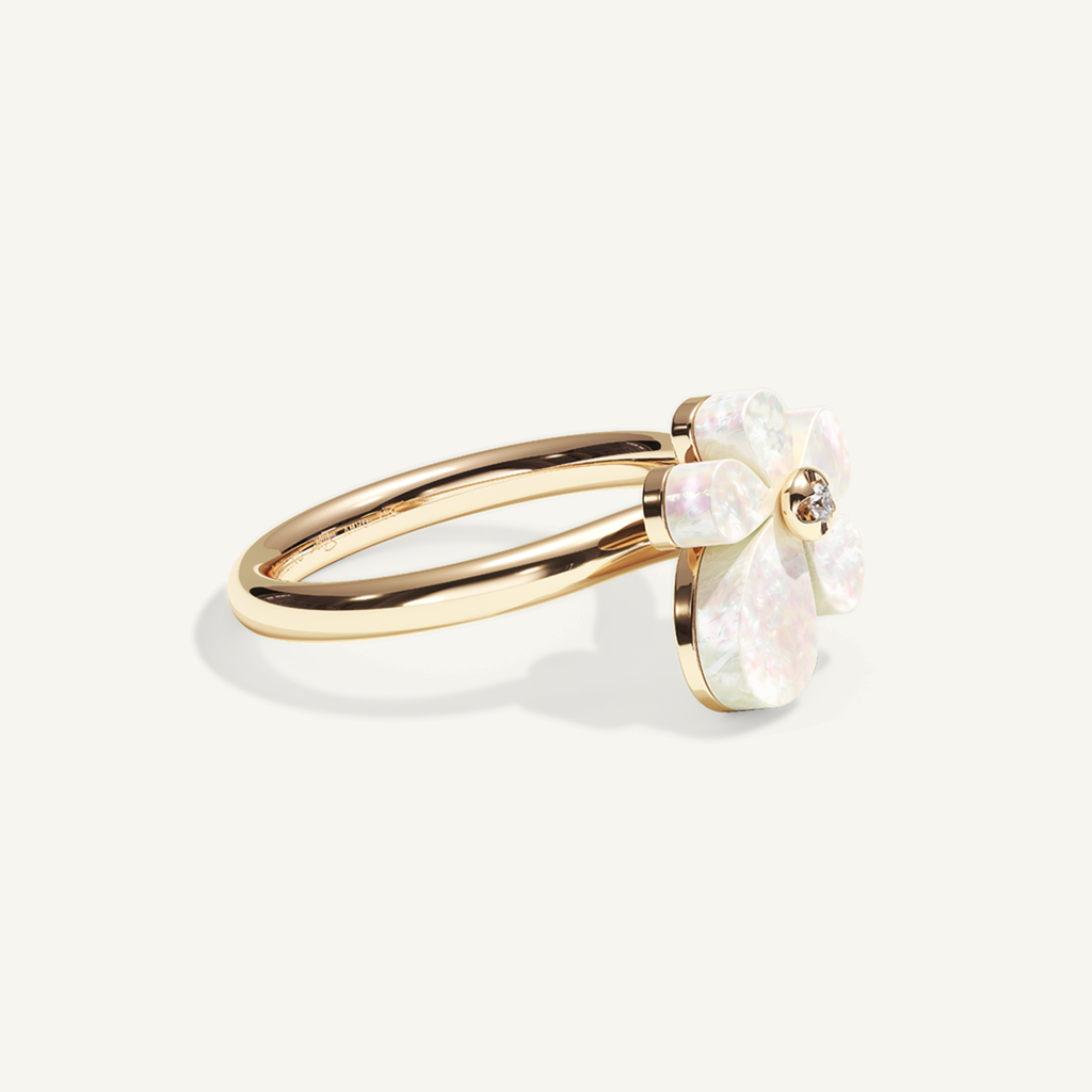 Gisela Mother of Pearl Solitaire Ring – refined mother of pearl, product view 2