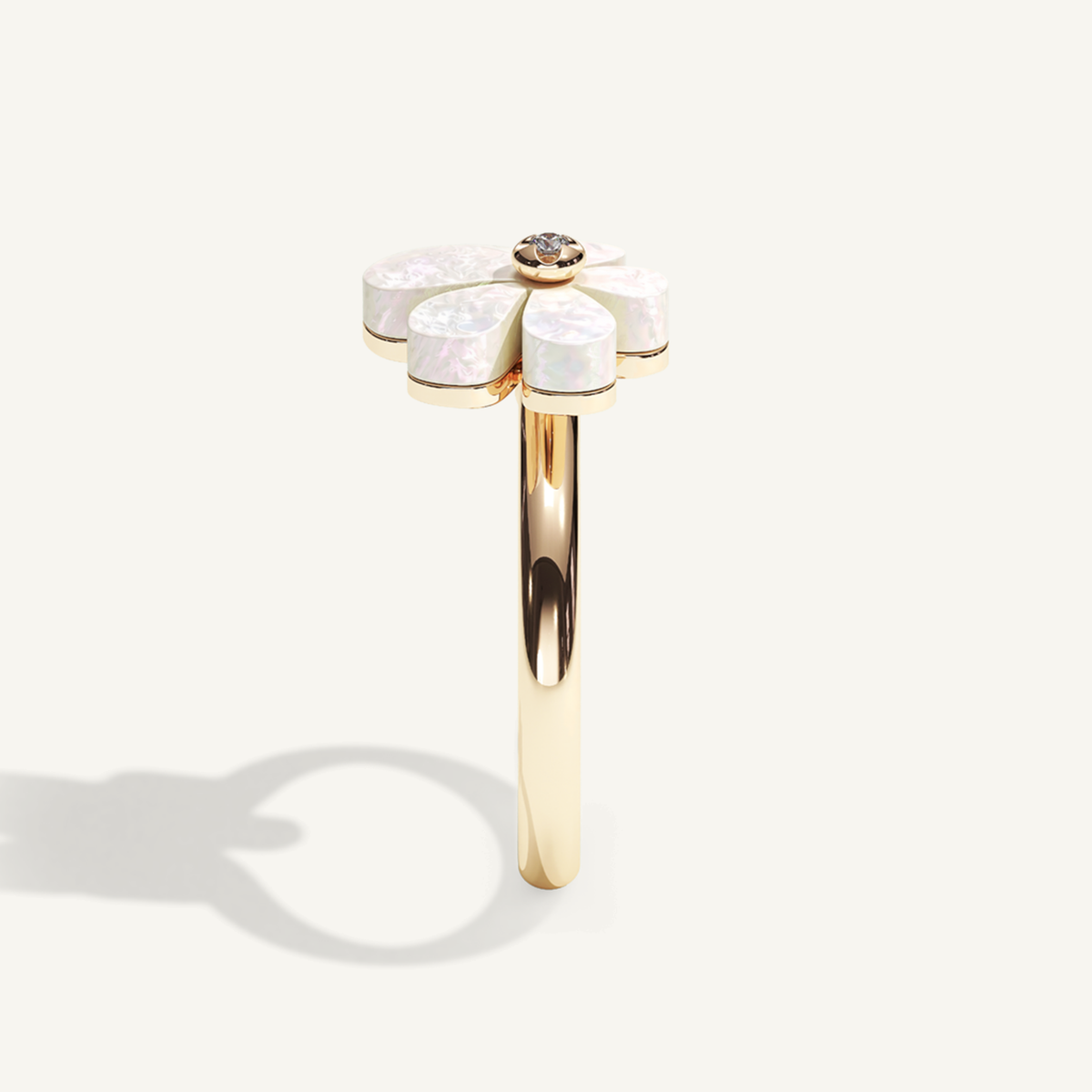 Gisela Mother of Pearl Solitaire Ring – refined mother of pearl, product view 3