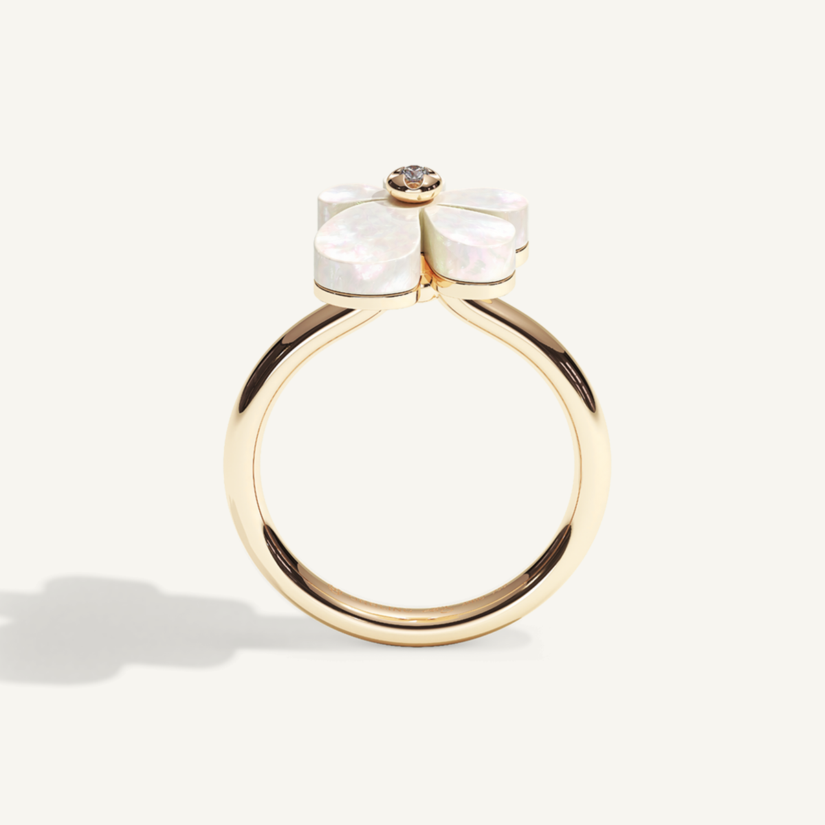 Gisela Mother of Pearl Solitaire Ring – refined mother of pearl, product view 4