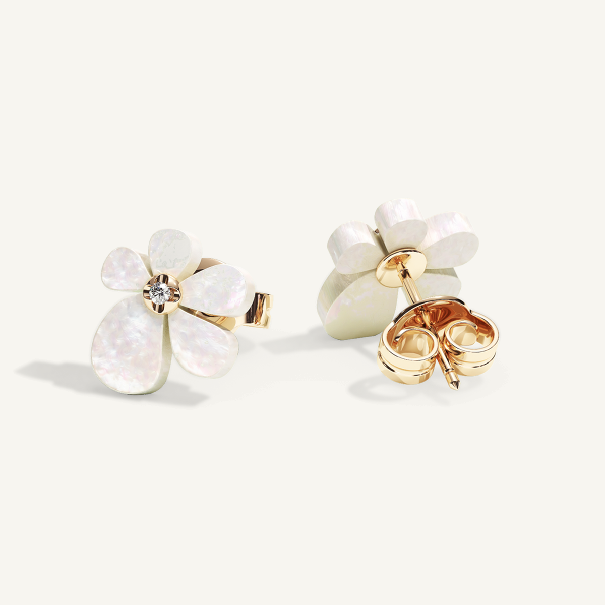 Gisela Mother of Pearl Studs – refined mother of pearl, product view 2
