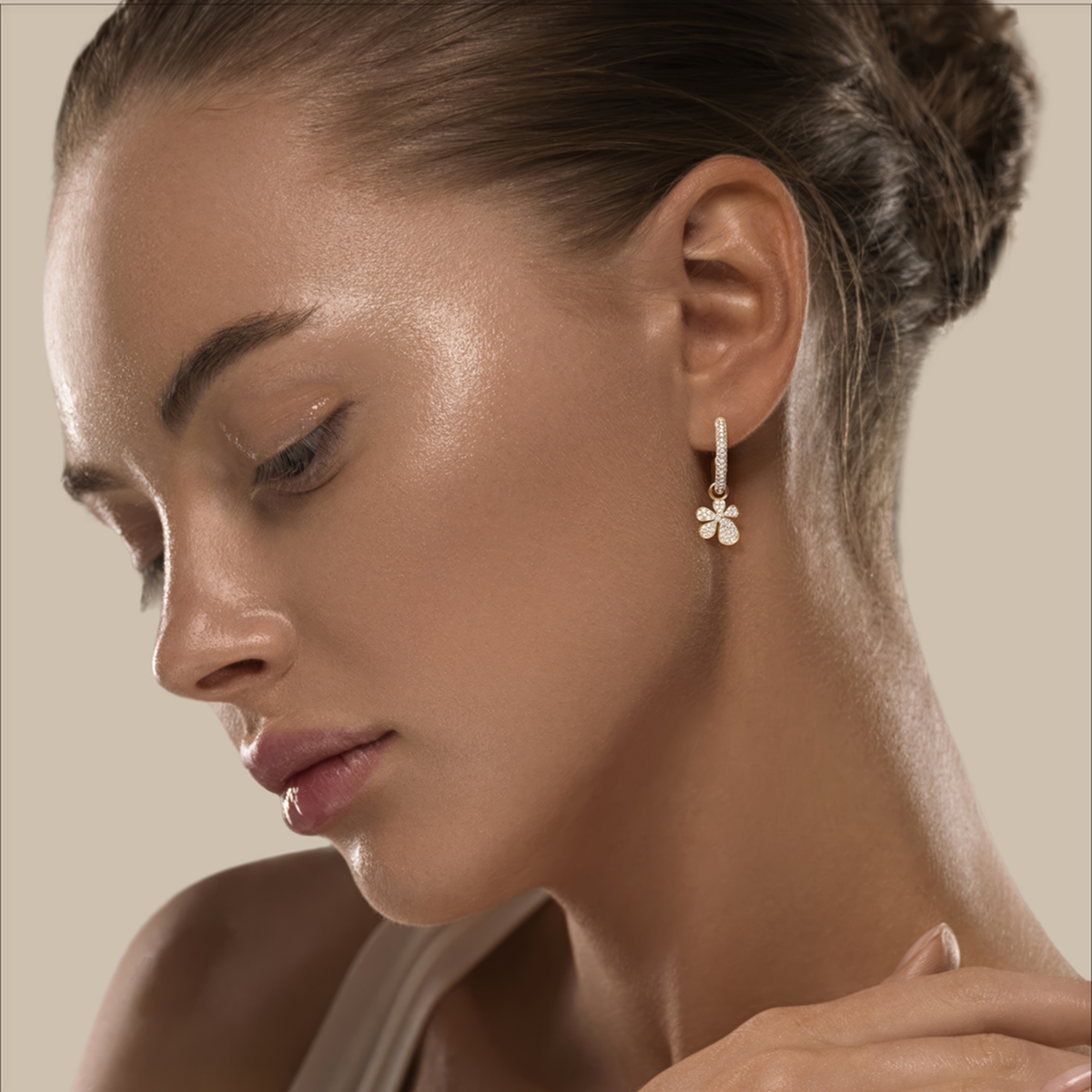 Gisela Pavé Creole Earrings –  on model 5