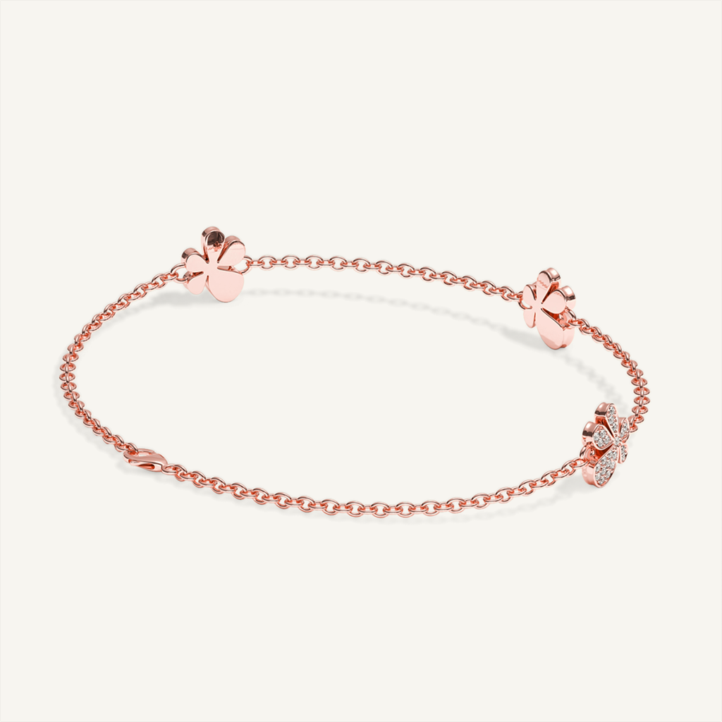 Gisela Pavé Flower Bracelet – Rose Gold product view 2