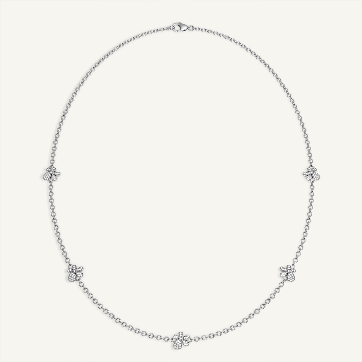 Gisela Pavé Flower Necklace – White Gold product view 2
