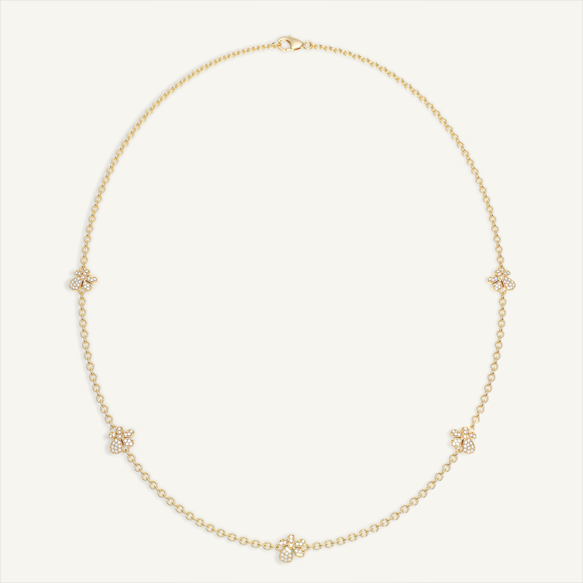 Gisela Pavé Flower Necklace – Yellow Gold product view 2