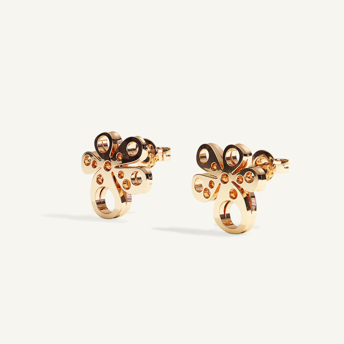 Gisela Void Flower Studs –  product view 3