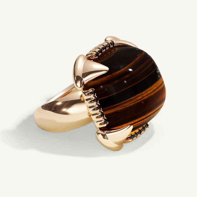Griffe Ring Tiger Eye – 18K Rose Gold – view-1