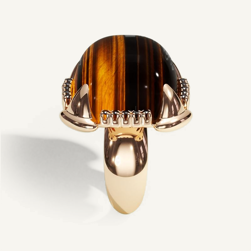 Griffe Ring Tiger Eye – 18K Rose Gold – view-3