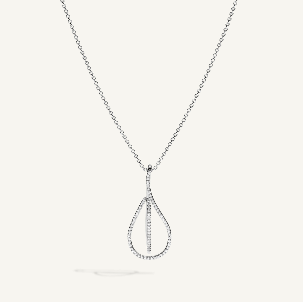 ATTACHE Pavé Necklace — shown in White Gold — product view