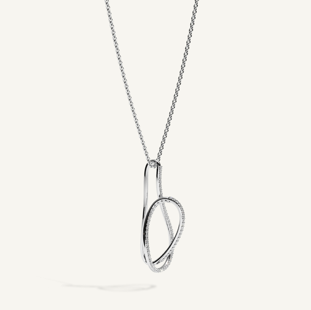 ATTACHE Pavé Necklace — shown in White Gold — product view