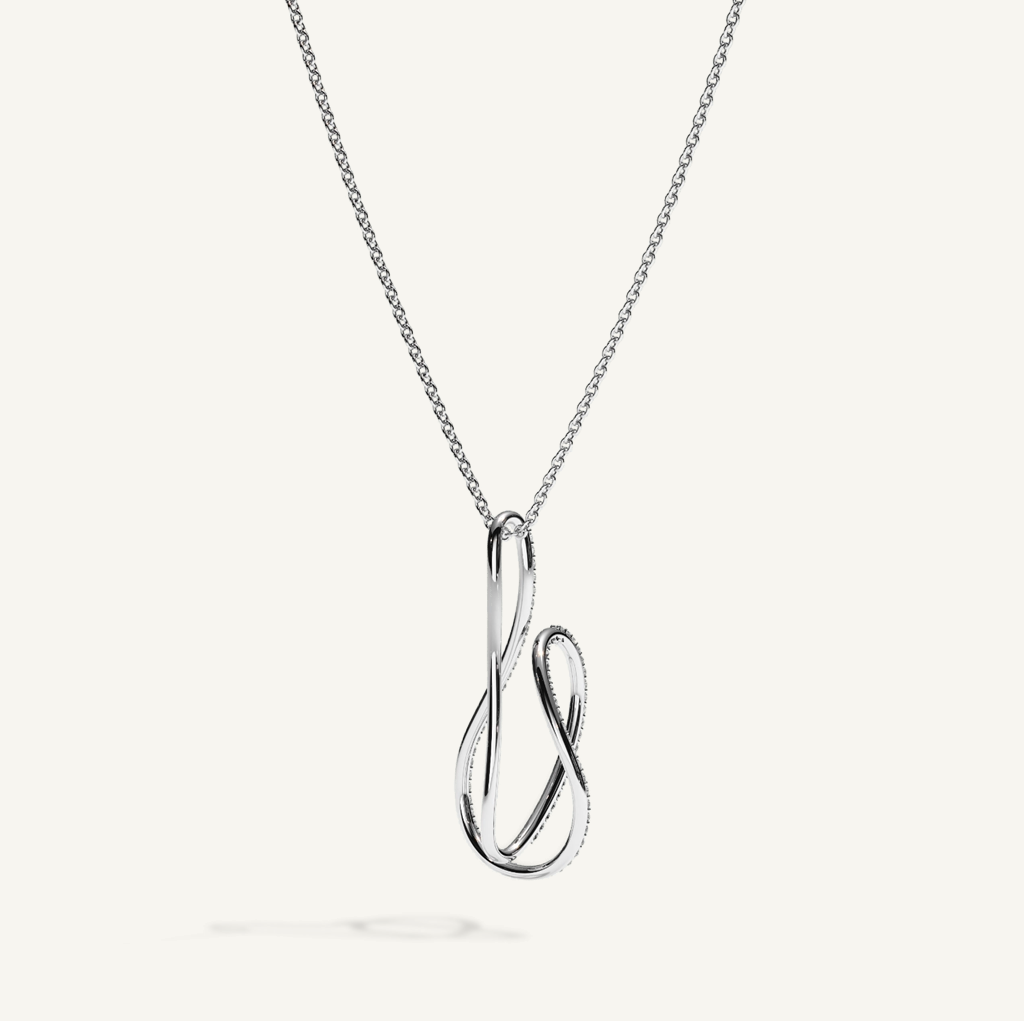 ATTACHE Pavé Necklace — shown in White Gold — product view