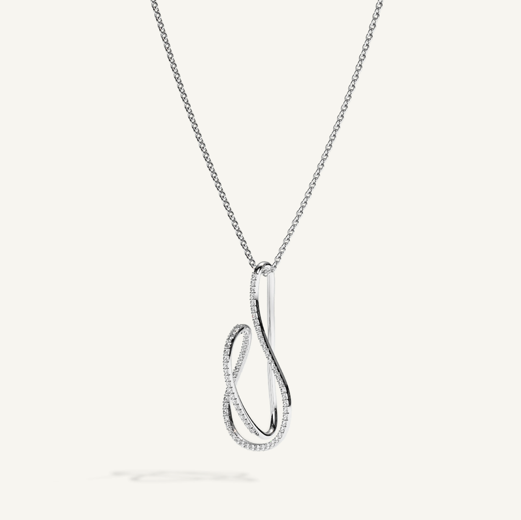 ATTACHE Pavé Necklace — shown in White Gold — product view