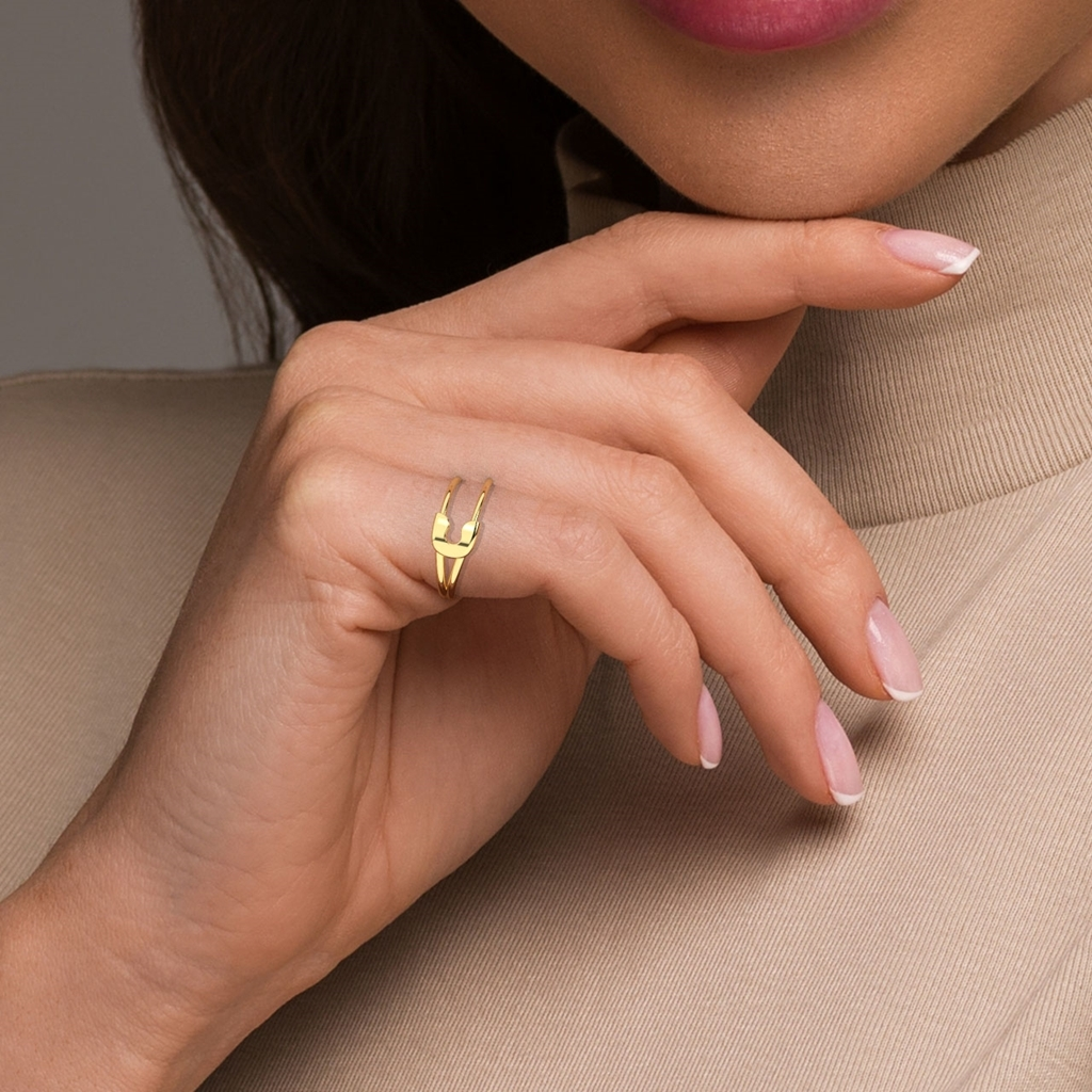 Rebel Pin Ring — worn on model