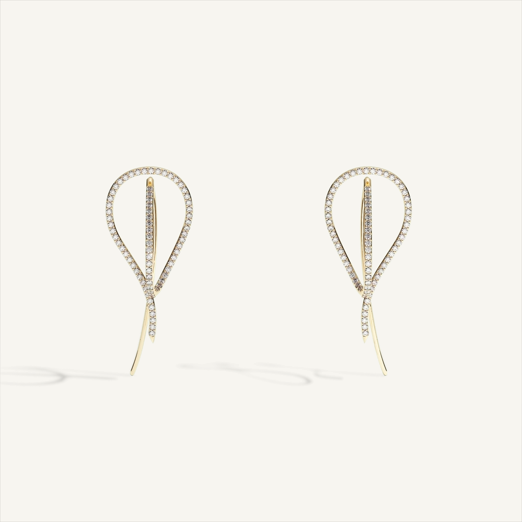 DEEP TEAL Pavé Earrings — product view