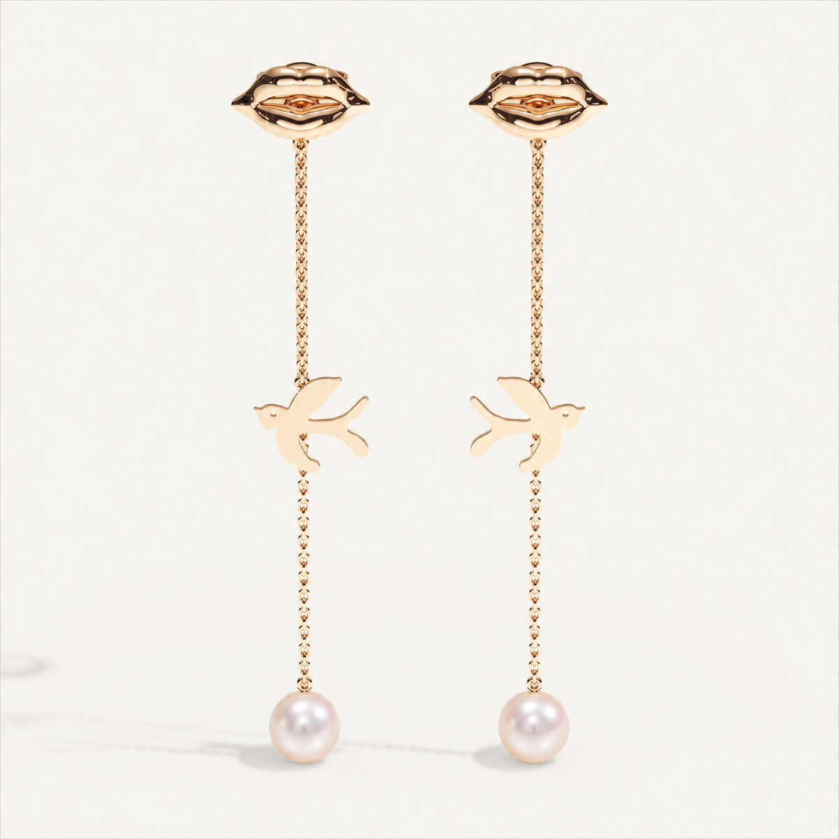 V-Zone Little Nomad Chain Ear Pendants — Akoya pearls, view-0