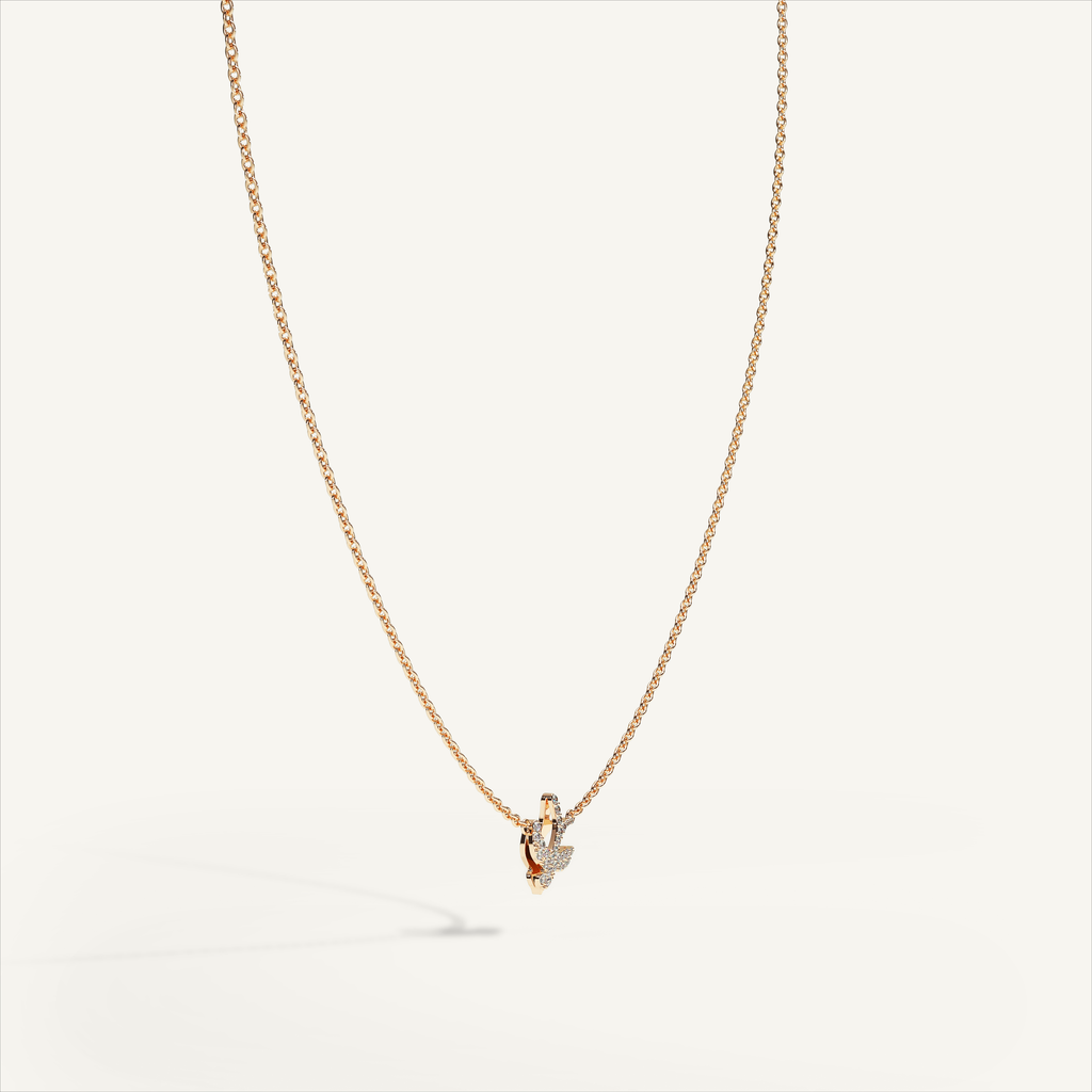 Little Nomad Solitaire Pavé Necklace — original product view 1