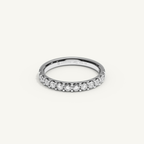MONTE M25 3 mm Half Eternity Ring, 18K white gold, view 1