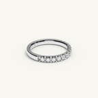 MONTE M25 3 mm Half Eternity Ring, 18K white gold, view 2