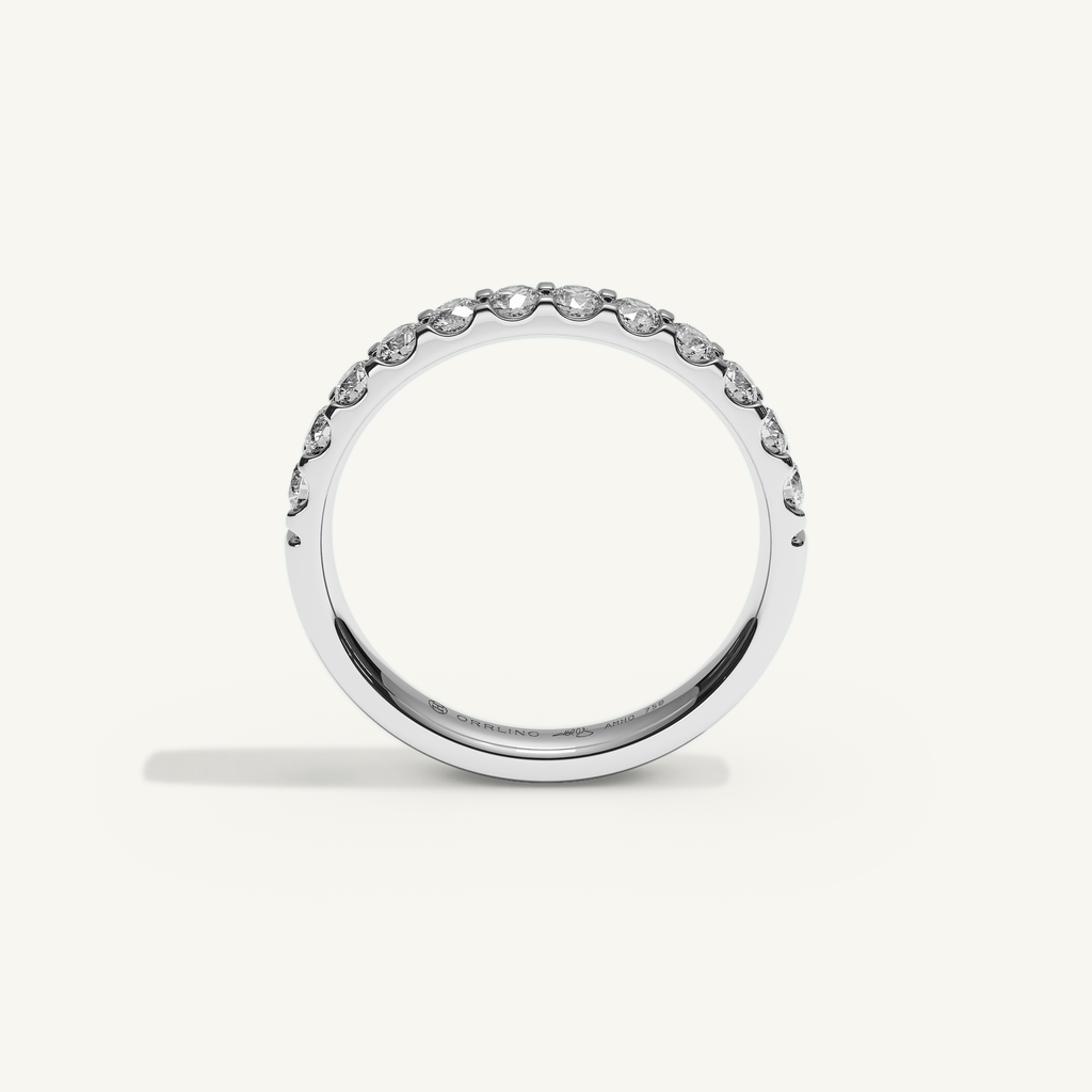 MONTE M25 3 mm Half Eternity Ring, 18K white gold, view 3