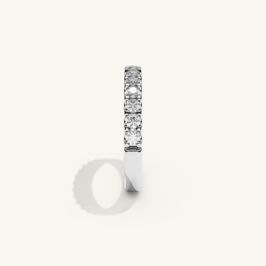 MONTE M25 3 mm Half Eternity Ring, 18K white gold, view 4