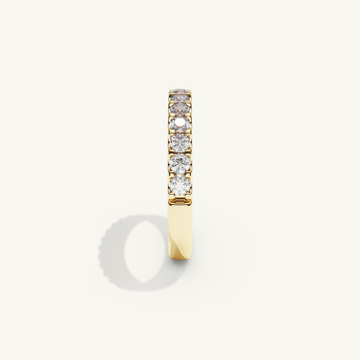 MONTE M25 3 mm Half Eternity Ring, 18K yellow gold, view 4