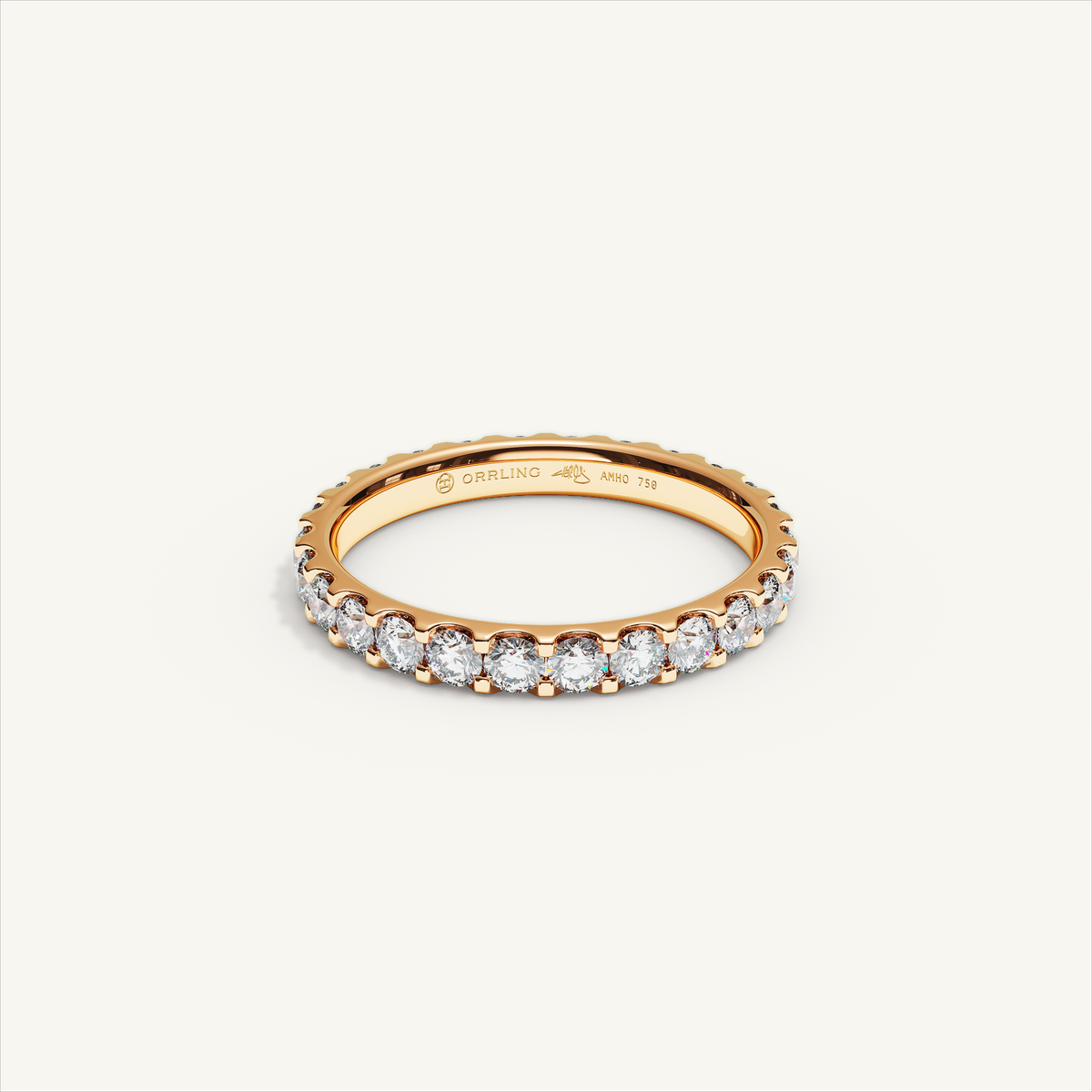 MONTE M25 3 mm diamond eternity ring in 18K rose gold — view 1