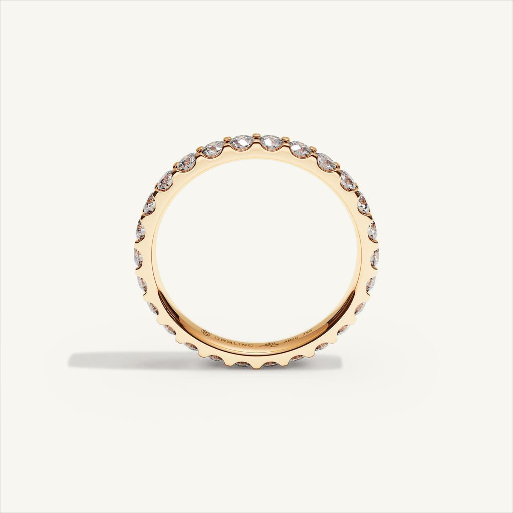 MONTE M25 3 mm diamond eternity ring in 18K rose gold — view 3