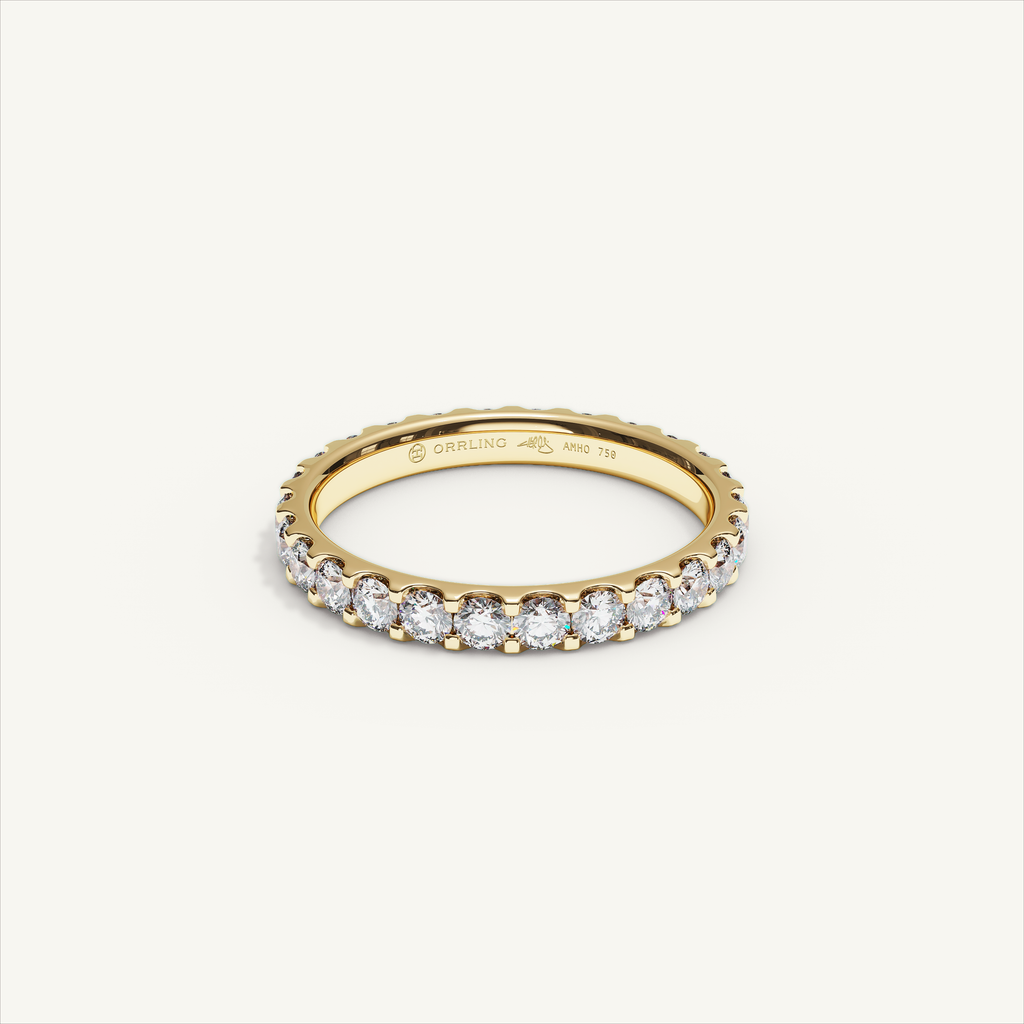 MONTE M25 3 mm diamond eternity ring in 18K yellow gold — view 1
