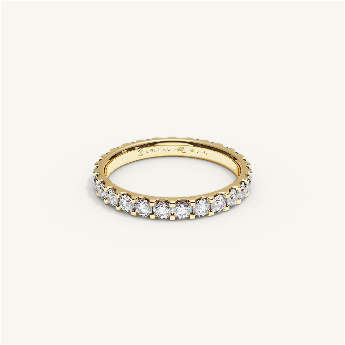 MONTE M25 3 mm diamond eternity ring in 18K yellow gold — view 1