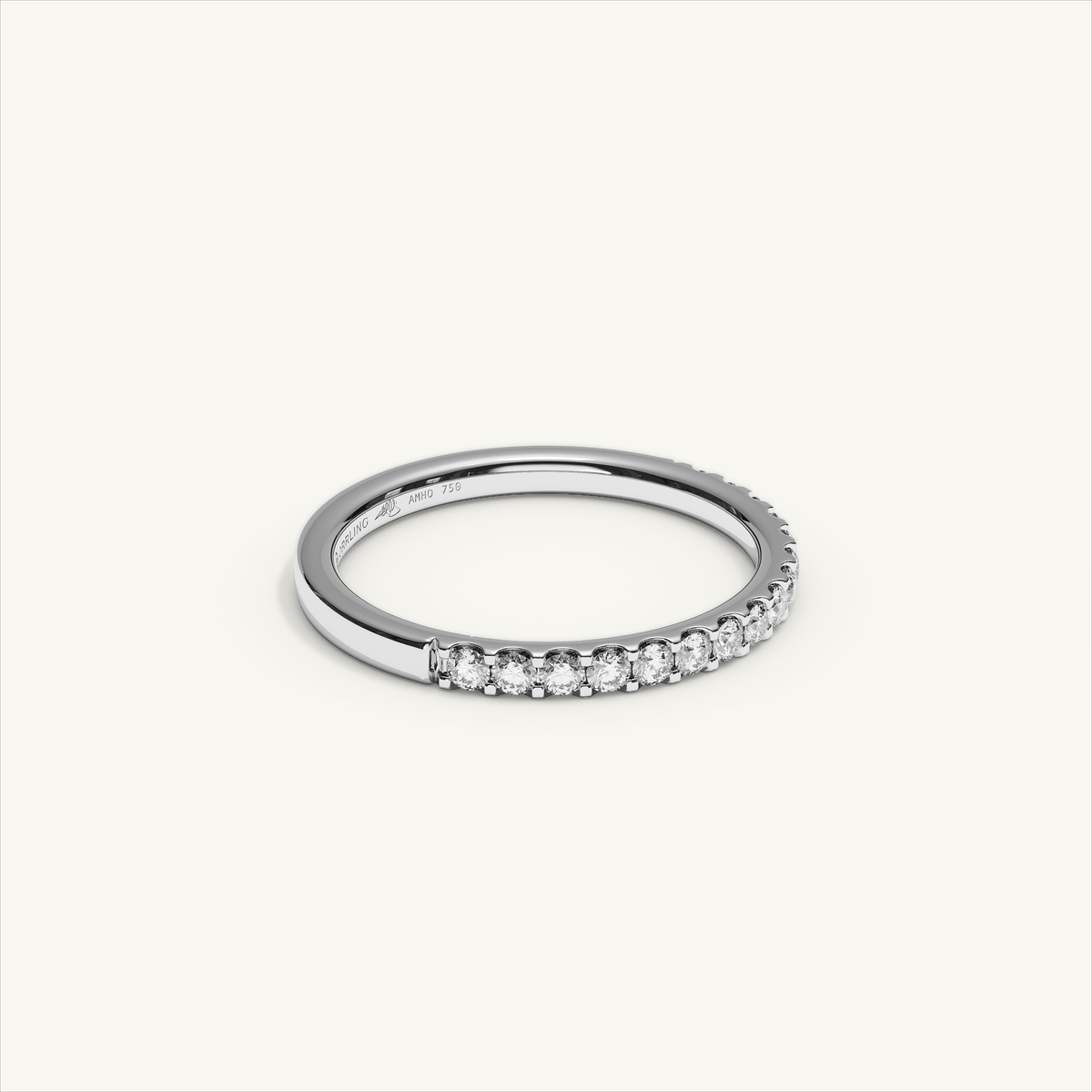 MONTE M25 Half Eternity Ring, 18K white gold, view 2