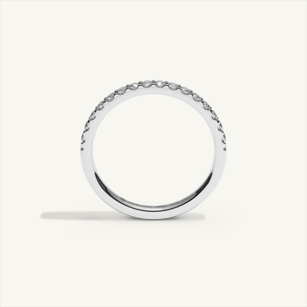 MONTE M25 Half Eternity Ring, 18K white gold, view 3