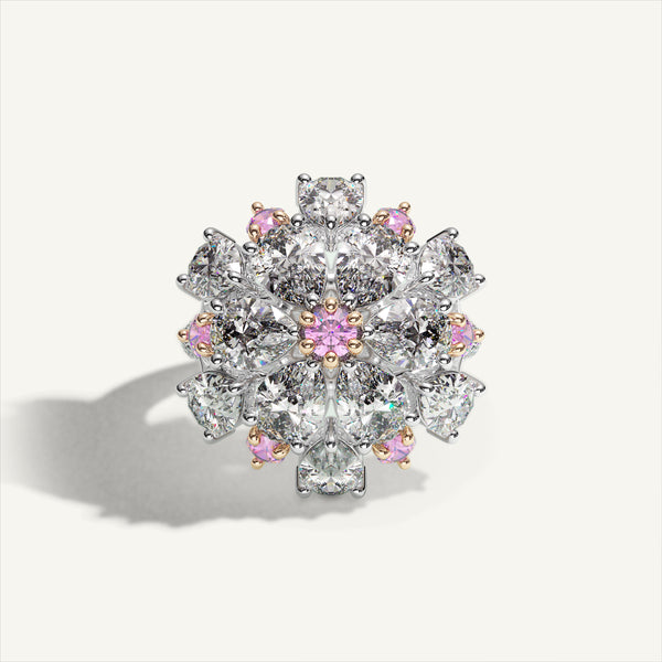 Ombrelle Barocco Diamond & Pink Sapphire Ring — front view