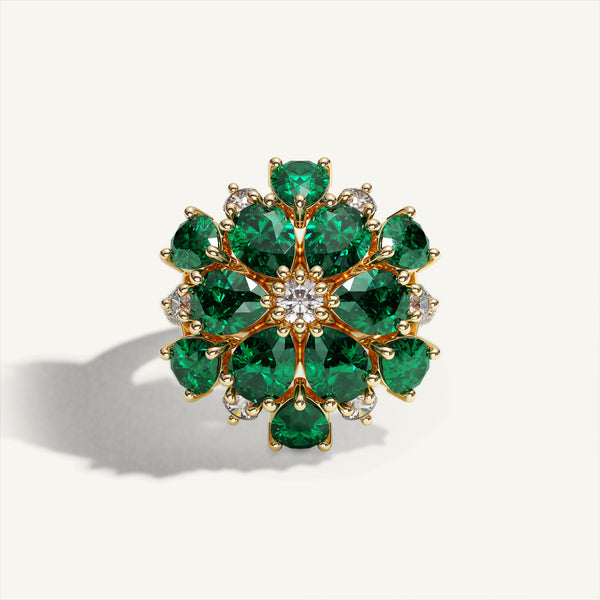 Ombrelle Barocco Green Tourmaline & Diamond Ring — front view