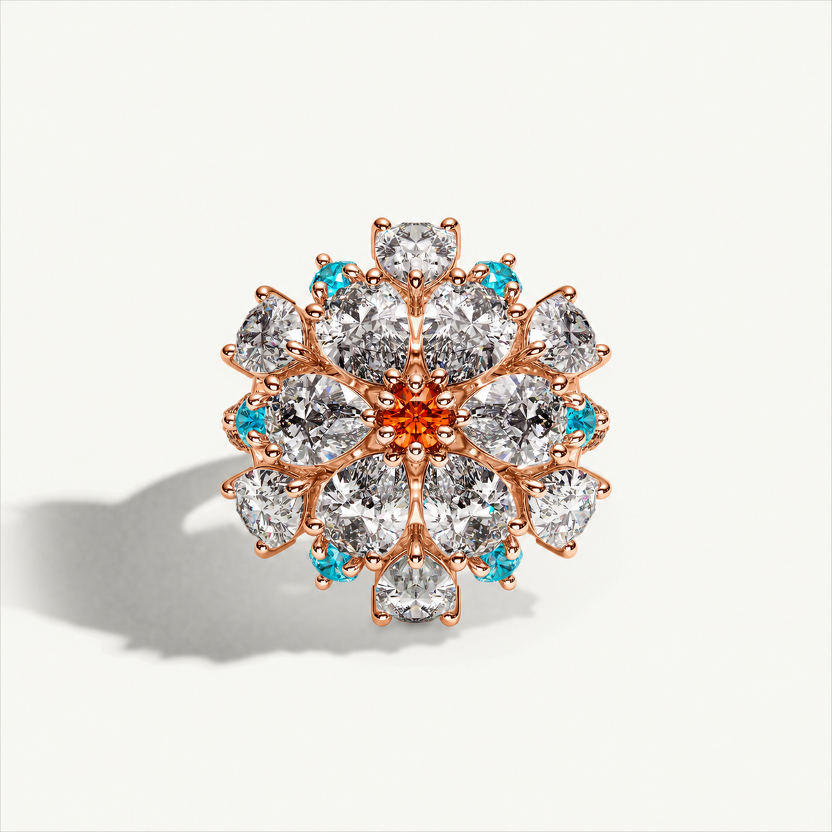 Ombrelle Barocco Mandarin Garnet & Paraíba Tourmaline Ring