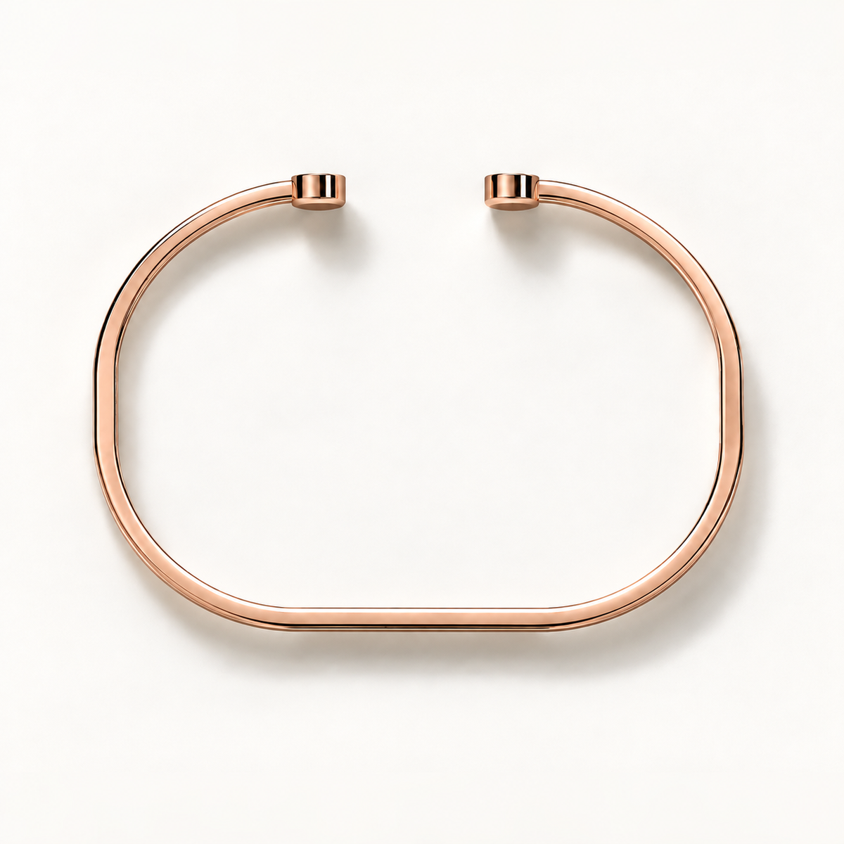 Open Monogram Frame Cuff aus poliertem 18 Karat Roségold, Draufsicht