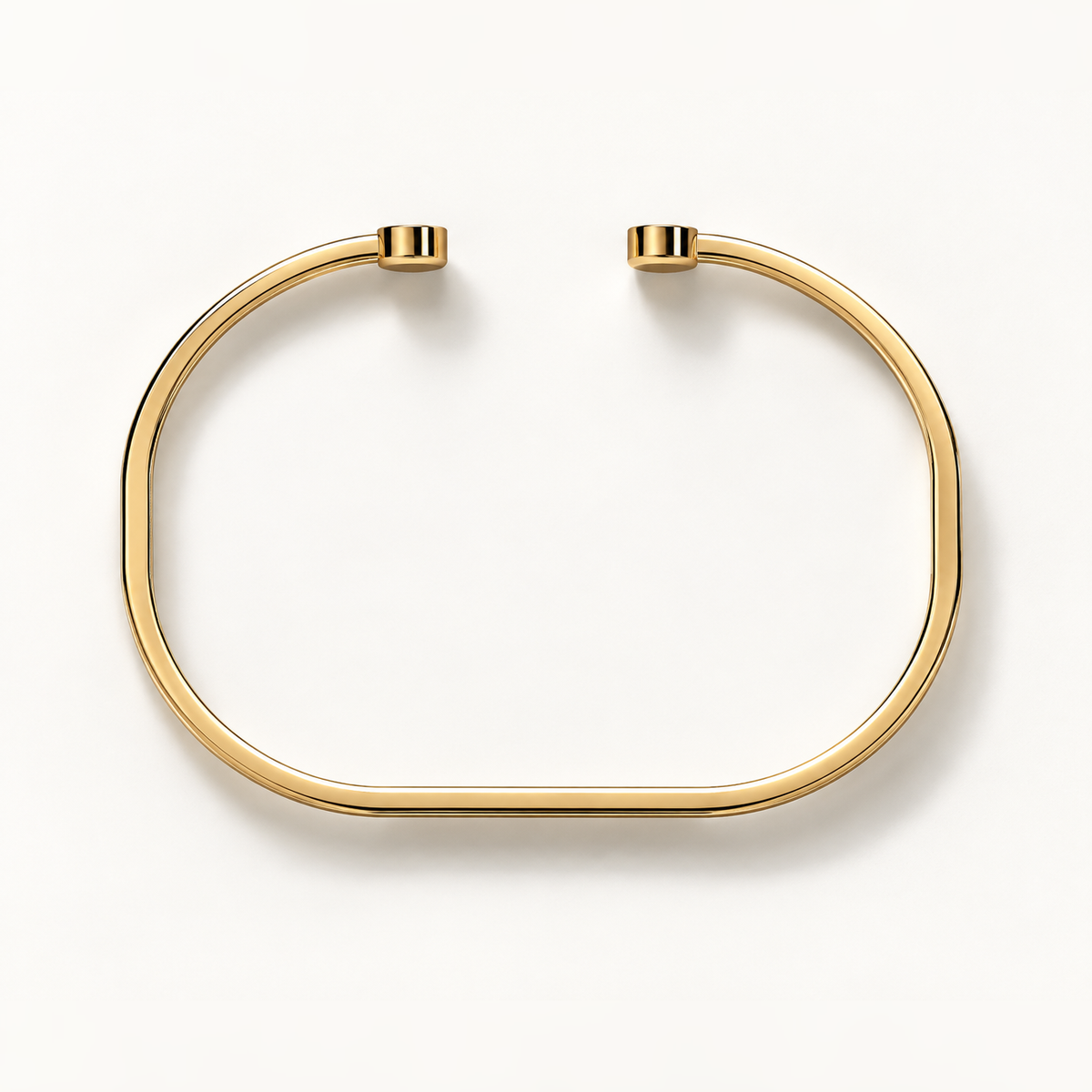 Open Monogram Frame Cuff aus poliertem 18 Karat Gelbgold, Draufsicht